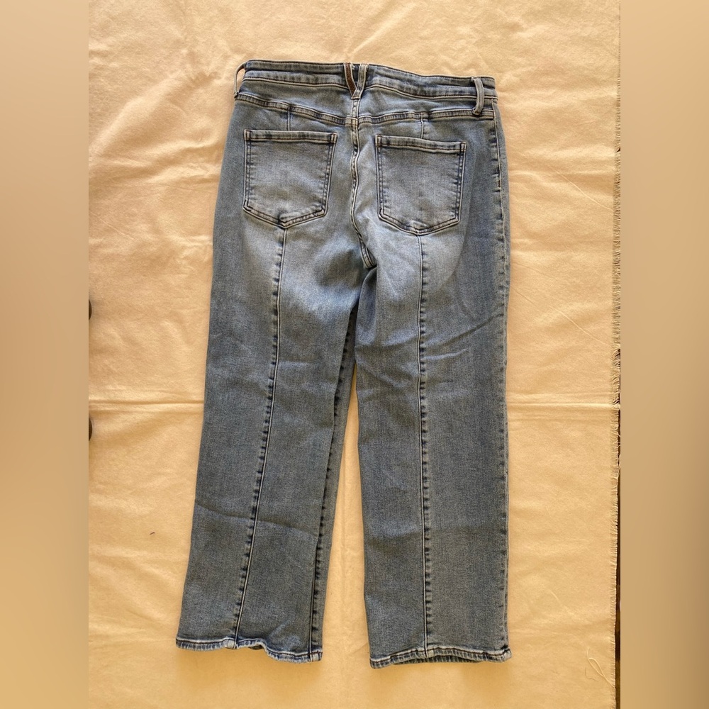 Kut from the Kloth Charlotte High Rise Wide Leg Blue Straight Jeans Women’s 12 - Picture 3 of 14